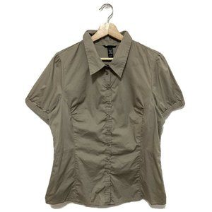 H&M Size 16 Short Sleeve Button Front Top